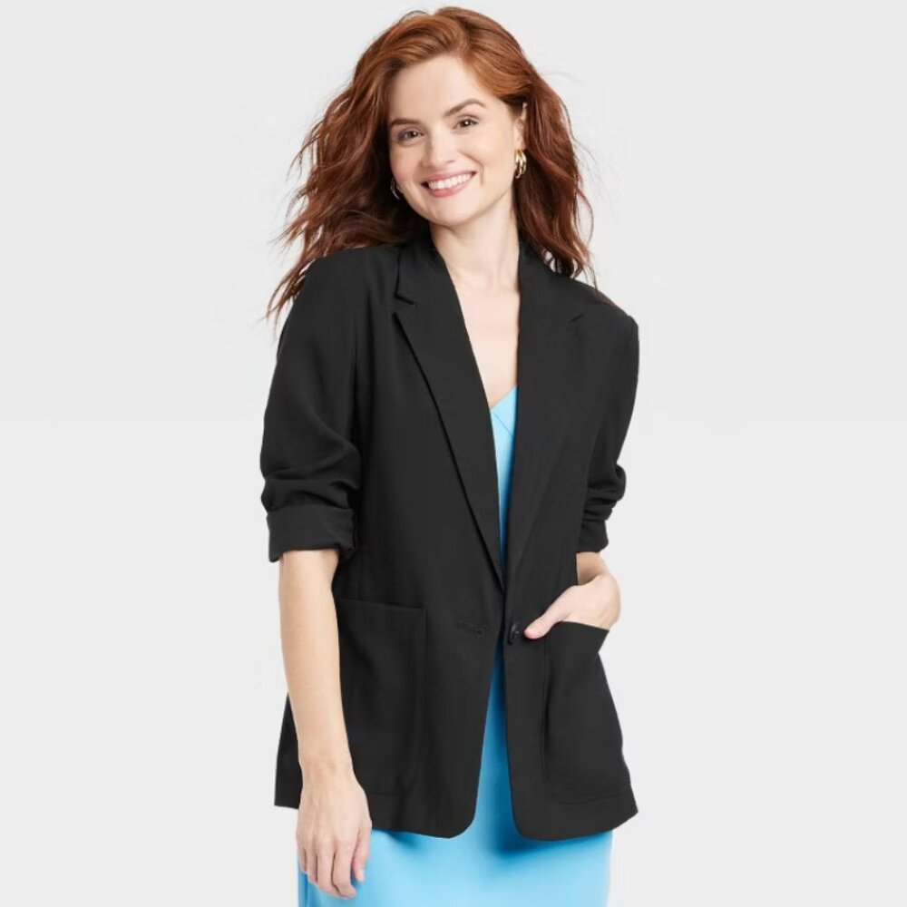 NWT Women's Relaxed Fit Essential Blazer - A New Day™ Black Size Small